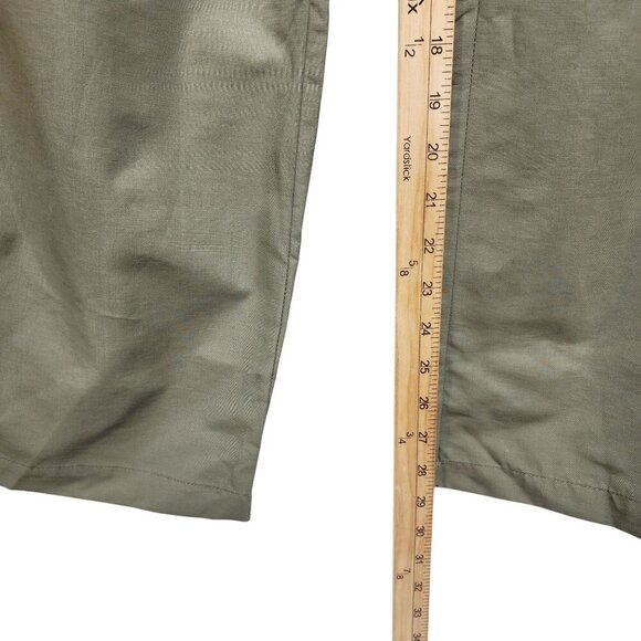 Calvin Klein Womens Wide-Leg Pants Size 10 Green Cotton Blend New With Tags - Picture 10 of 11